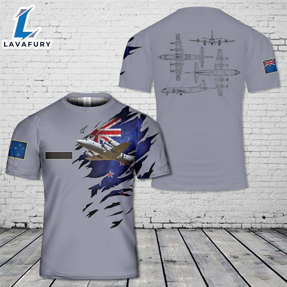 Custom Name Royal New Zealand Air Force Lockheed P-3K Orion T-Shirt 3D 4th Of July Custom Name Royal New Zealand Air Force Lockheed P-3K Orion T-Shirt 3D 4th Of July