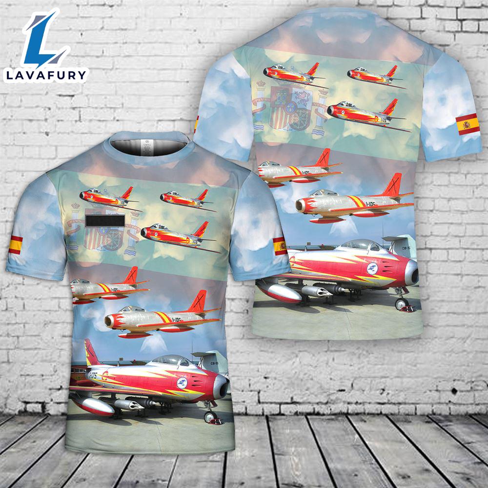 Custom Name Spanish Air and Space Force Patrulla Ascua aerobatic team T-Shirt 3D 4th Of July Custom Name Spanish Air and Space Force Patrulla Ascua aerobatic team T-Shirt 3D 4th Of July