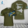 Custom Name Sweden Air Force Saab JAS 39 Gripen T-Shirt 3D