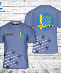 Custom Name Swedish Air Force Team 60 aerobatic demonstration team 3D T-shirt