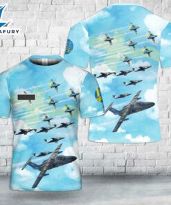 Custom Name Swedish Air Force Team 60 Aerobatic flight display team T-Shirt 3D