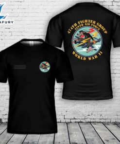 Custom Name US Air Force 474th Fighter Group Ninth Air Force T-Shirt 3D
