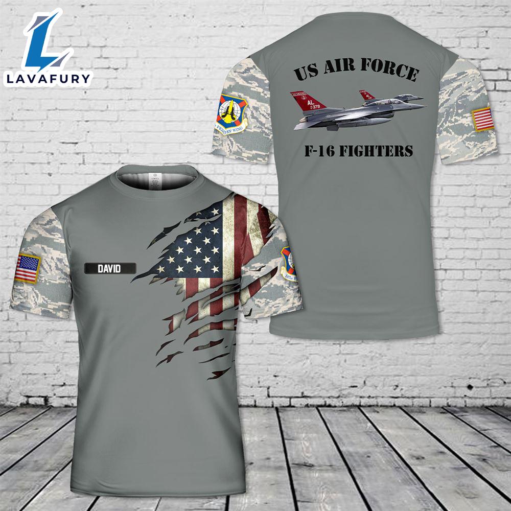 Custom Name US Air Force Alabama Air National Guard 187th Fighter Wing F-16 fighters 3D T-Shirt 4th Of July Custom Name US Air Force Alabama Air National Guard 187th Fighter Wing F-16 fighters 3D T-Shirt 4th Of July
