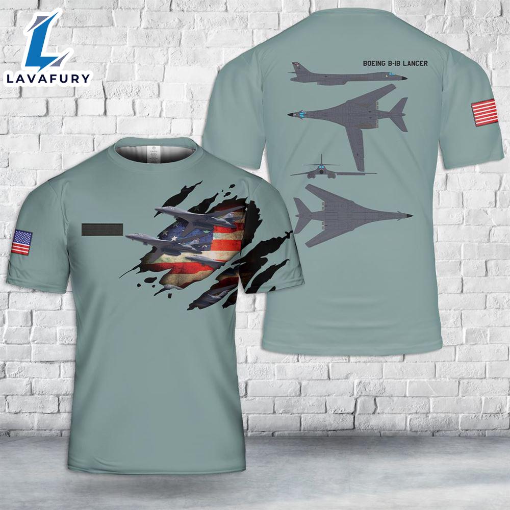 Custom Name US Air Force Boeing Rockwell B-1B Lancer T-Shirt 3D 4th Of July Custom Name US Air Force Boeing Rockwell B-1B Lancer T-Shirt 3D 4th Of July