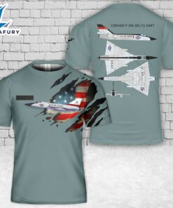 Custom Name US Air Force Convair F-106 Delta Dart T-Shirt 3D