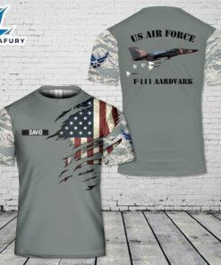 Custom Name US Air Force F-111 Aardvark 3D T-Shirt 1