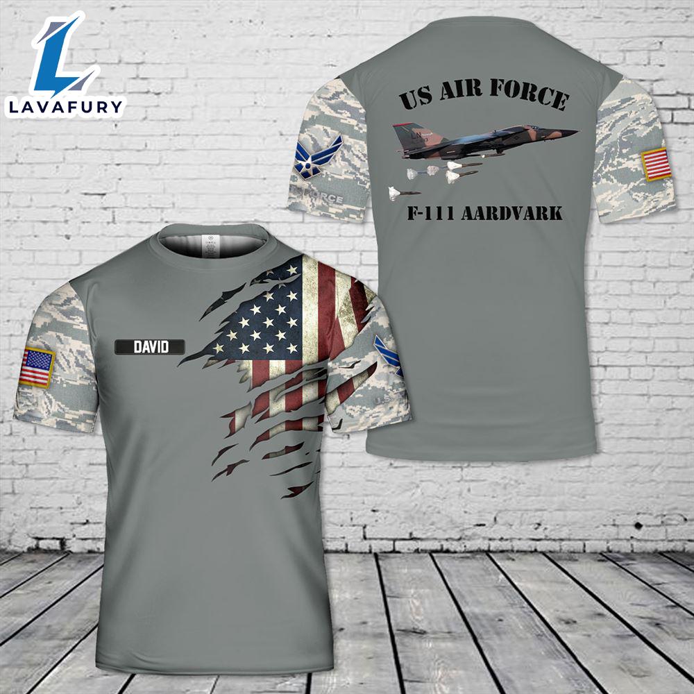 Custom Name US Air Force F-111 Aardvark 3D T-Shirt 1 4th Of July Custom Name US Air Force F-111 Aardvark 3D T-Shirt 1 4th Of July