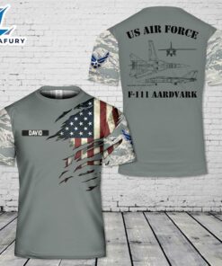 Custom Name US Air Force F-111 Aardvark 3D T-Shirt