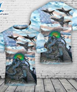 Custom Name US Air Force F-16 Viper Demonstration Team T-Shirt 3D