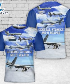 Custom Name US Air Force General Atomics MQ-9 Reaper T-Shirt 3D
