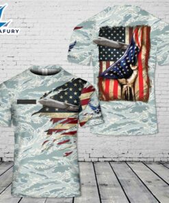 Custom Name US Air Force Lockheed C-141 Starlifter 3D T-shirt