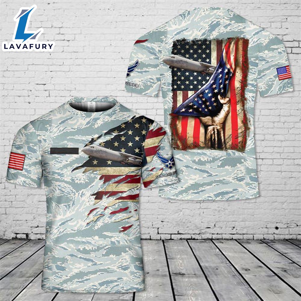 Custom Name US Air Force Lockheed C-141 Starlifter 3D T-shirt 4th Of July Custom Name US Air Force Lockheed C-141 Starlifter 3D T-shirt 4th Of July