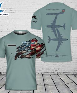 Custom Name US Air Force Lockheed C-141 Starlifter T-Shirt 3D