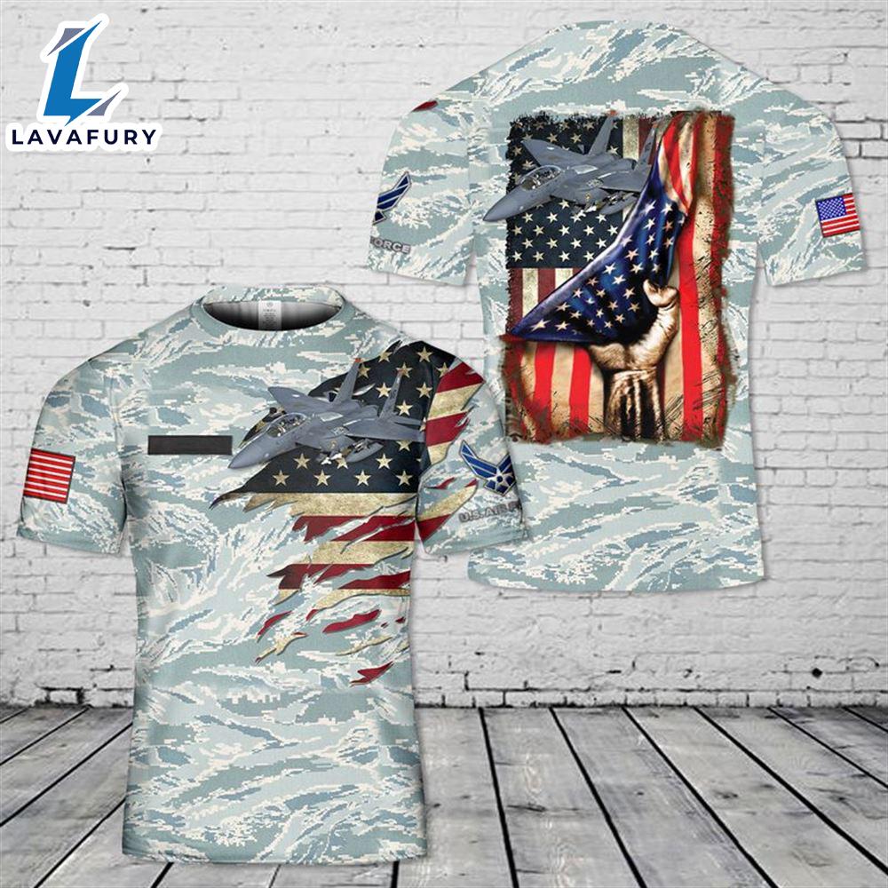 Custom Name US Air Force McDonnell Douglas F-15 Eagle 3D T-shirt 4th Of July Custom Name US Air Force McDonnell Douglas F-15 Eagle 3D T-shirt 4th Of July