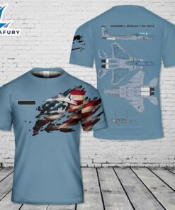 Custom Name US Air Force McDonnell Douglas F-15A Eagle T-Shirt 3D