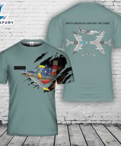 Custom Name US Air Force North American F-86 Sabre T-Shirt 3D