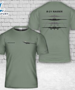 Custom Name US Air Force Northrop Grumman B-21 Raider T-Shirt 3D