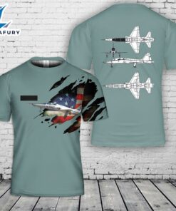 Custom Name US Air Force Northrop T-38 Talon T-Shirt 3D