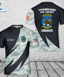 Custom Name US Air Force Oregon Air National Guard, 116th Air Control Squadron T-Shirt 3D