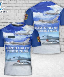 Custom Name US Air Force Puerto Rico Air National Guard 198th Airlift Squadron Bucaneros Block 15 F-16A ADF Fighting Falcon T-Shirt 3D 1