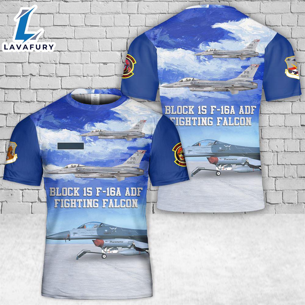 Custom Name US Air Force Puerto Rico Air National Guard 198th Airlift Squadron Bucaneros Block 15 F-16A ADF Fighting Falcon T-Shirt 3D 1 4th Of July Custom Name US Air Force Puerto Rico Air National Guard 198th Airlift Squadron Bucaneros Block 15 F-16A ADF Fighting Falcon T-Shirt 3D 1 4th Of July