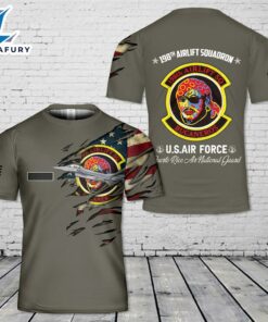 Custom Name US Air Force Puerto Rico Air National Guard 198th Airlift Squadron Bucaneros Block 15 F-16A ADF Fighting Falcon T-Shirt 3D