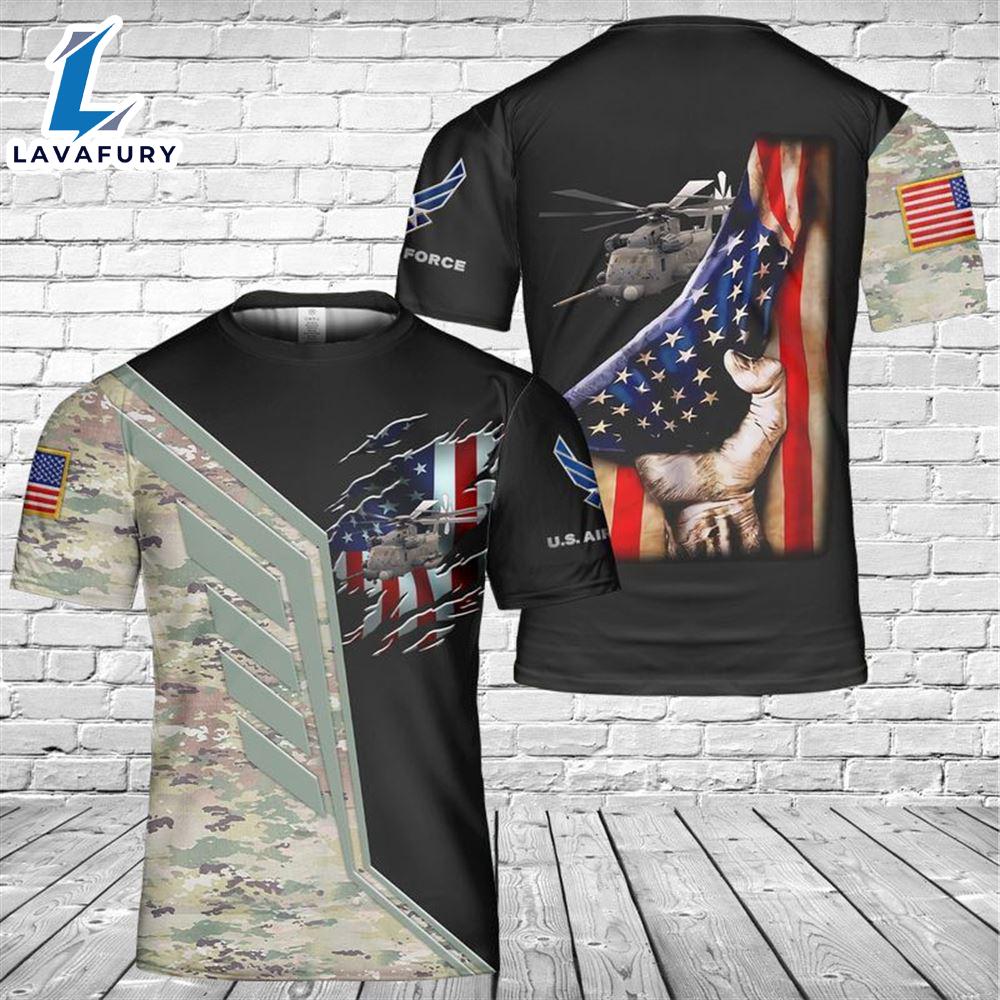 Custom Name US Air Force Sikorsky MH-53 Pave Low T-Shirt 3D 4th Of July Custom Name US Air Force Sikorsky MH-53 Pave Low T-Shirt 3D 4th Of July