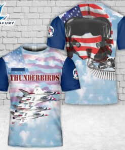 Custom Name US Air Force Thunderbirds T-Shirt 3D 1