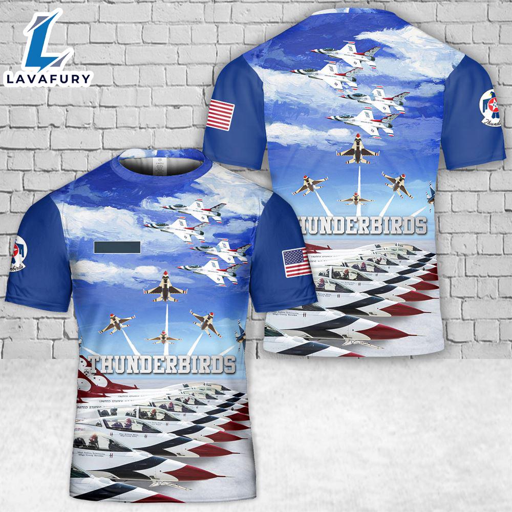 Custom Name US Air Force Thunderbirds T-Shirt 3D 3 4th Of July Custom Name US Air Force Thunderbirds T-Shirt 3D 3 4th Of July
