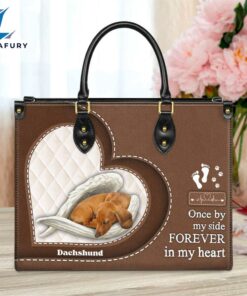 Dachshund Forever In My Heart Leather Bag