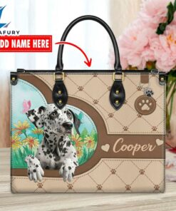 Dalmatian Dog Duccy Dog Lover Leather Handbag