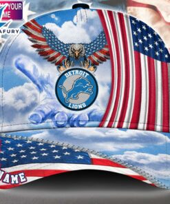 Detroit Lions Cap Pride US 4th Of July Cap Veterans Cap Custom Name