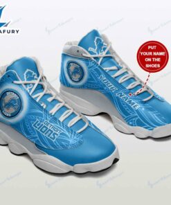 Detroit Lions Custom Name Air Jordan 13 Sneakers