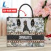 Doberman Pinscher Dog Bior Leather Handbag With Flowers And Butterfly Love Your Pet 3 Doberman Pinscher Dog Bior Leather Handbag With Flowers And Butterfly