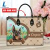 Doberman Pinscher Dog Duccy Dog Lover Leather Handbag
