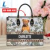 Dogues de Bordeaux Dog Bior Leather Handbag With Flowers And Butterfly Love Your Pet 2 Dogues de Bordeaux Dog Bior Leather Handbag With Flowers And Butterfly