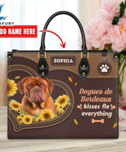 Dogues de Bordeaux Dog Kisses Fix Everything Leather Handbag