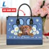 Dogues de Bordeaux Dog Lover Leather Bag With Daisy Flowers