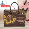English Cocker Spaniel Dog Kisses Fix Everything Leather Handbag