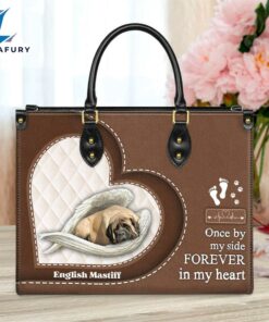 English Mastiff Forever In My Heart Leather Bag