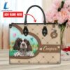 English Springer Spaniel Dog Duccy Dog Lover Leather Handbag