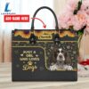 English Springer Spaniel Dog Just A Girl Who Loves Dogs Leather Handbag