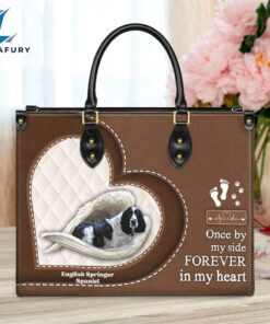 English Springer Spaniel Forever In My Heart Leather Bag