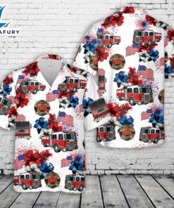 Firefighter Fire Truck, 4th Of July Hawaiian Shirt 5