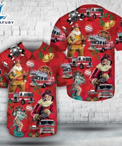 Firefighter Fire Truck Christmas Baseball Jersey