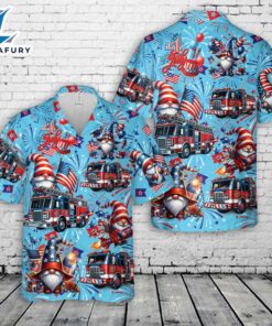 Firefighter Truck 4th Of July Hawaiian Shirt