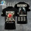 Five Finger Death Punch 20th Anniversary World Tour 2026 black t-shirt