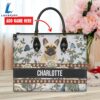 French Bull Dog Bior Leather Handbag With Flowers And Butterfly Love Your Pet 3 French Bull Dog Bior Leather Handbag With Flowers And Butterfly