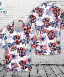 Funny US Flag Chicken 4th of July Hawaiian Shirt