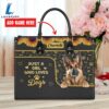 German Shepherd Dog Just A Girl Who Loves Dogs Leather Handbag